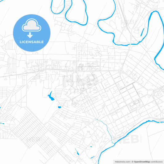 Novocherkassk, Russia bright two-toned vector map