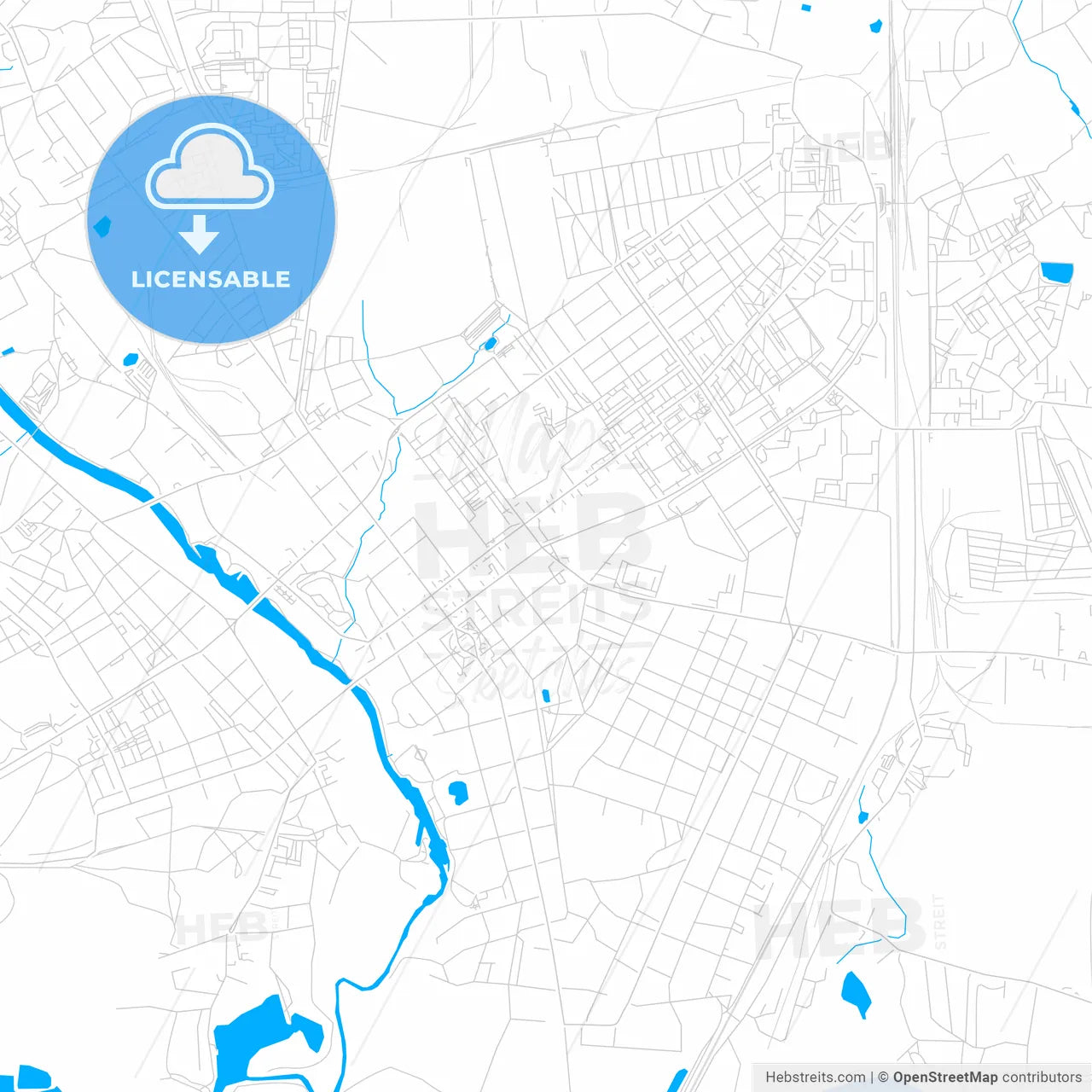 Serpukhov, Russia bright two-toned vector map
