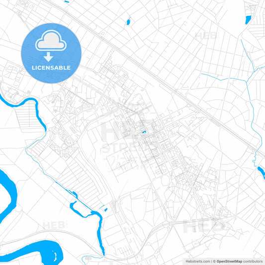 Zhukovsky, Russia bright two-toned vector map