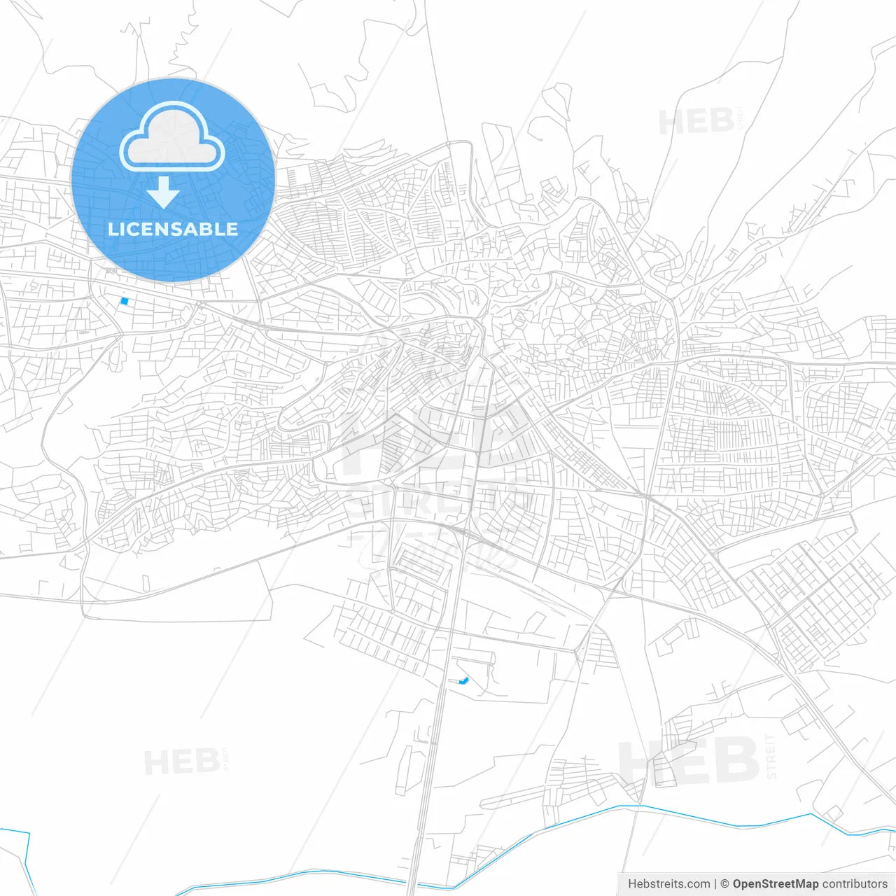 Kahramanmaraş, Turkey bright two-toned vector map