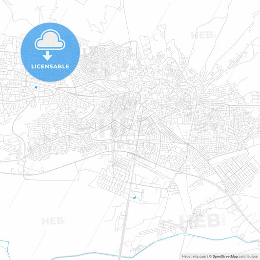 Kahramanmaraş, Turkey bright two-toned vector map