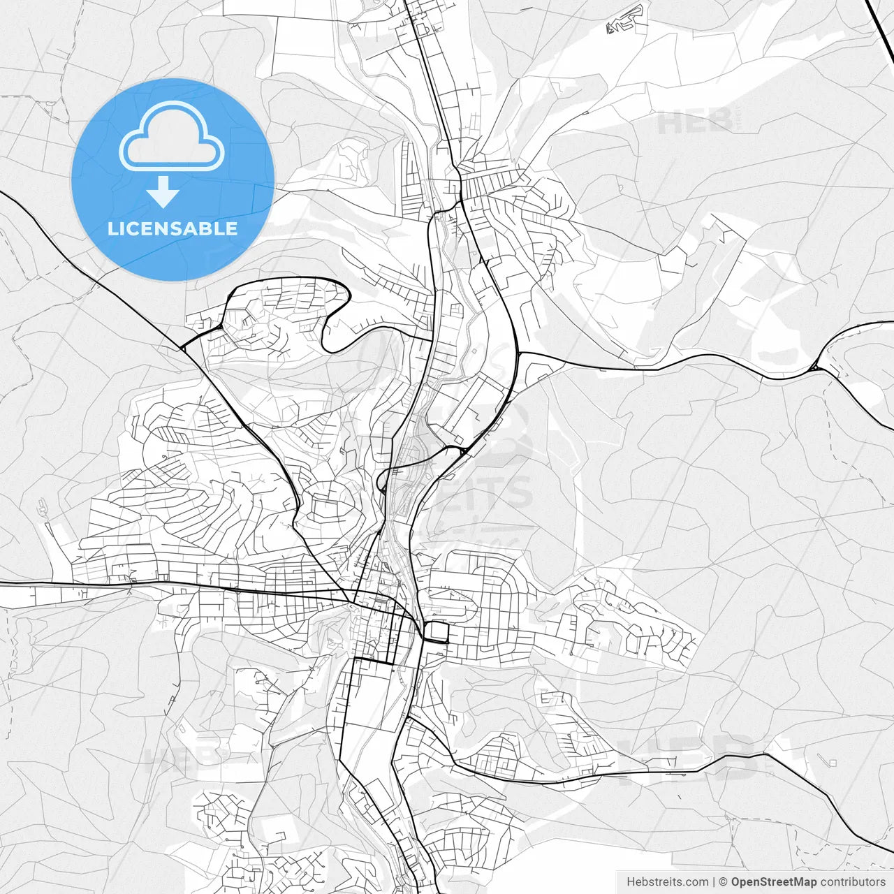 Vector PDF map of Heidenheim an der Brenz, Germany