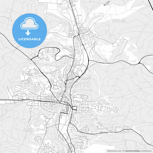 Vector PDF map of Heidenheim an der Brenz, Germany
