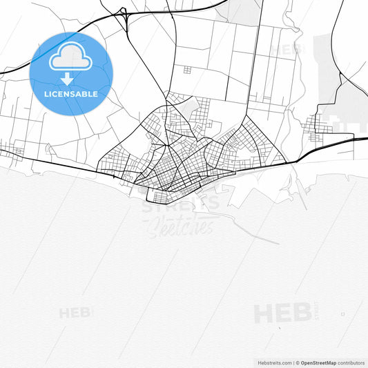 Vector PDF map of Alexandroupoli, Greece