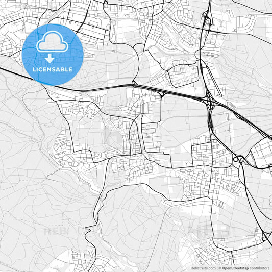 Vector PDF map of Leinfelden-Echterdingen, Germany