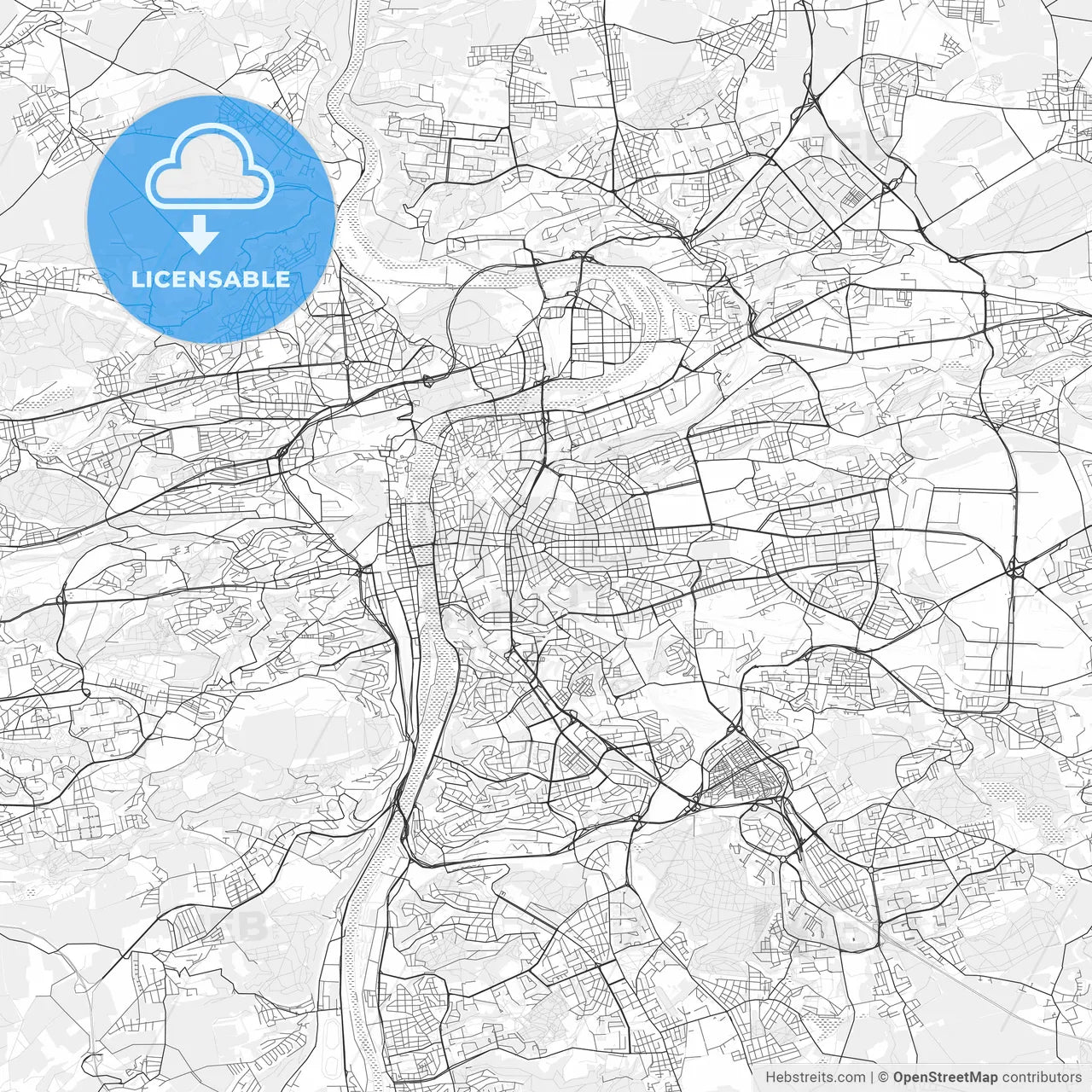 Prague light vector map