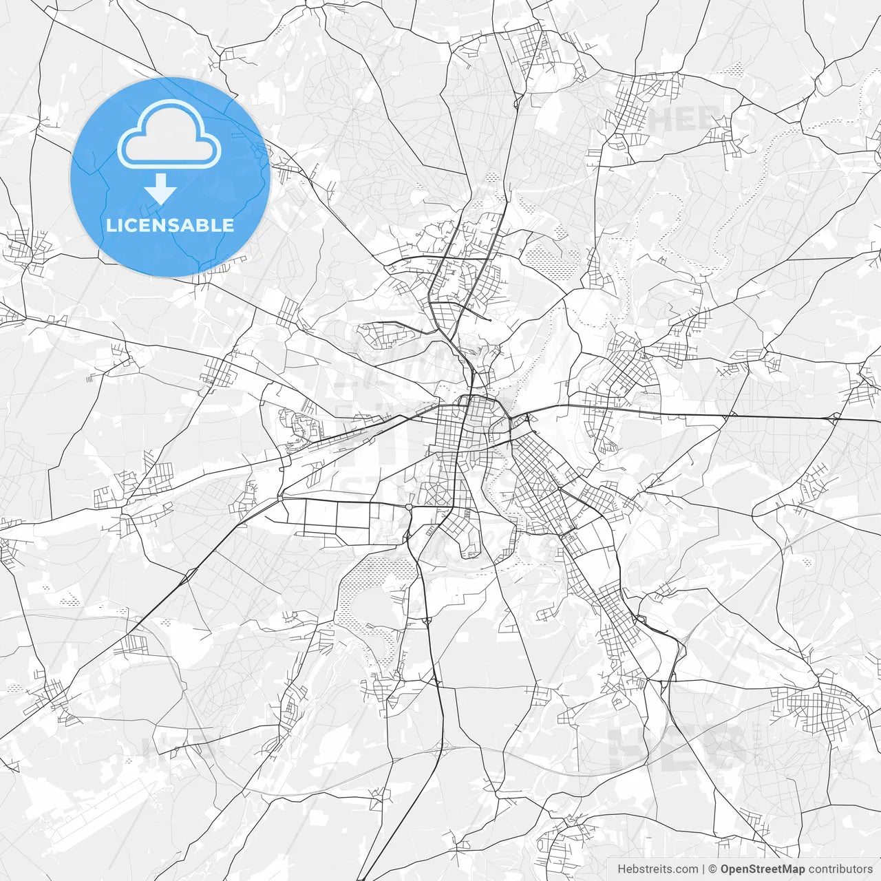 Plzeň light vector map