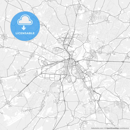 Plzeň light vector map
