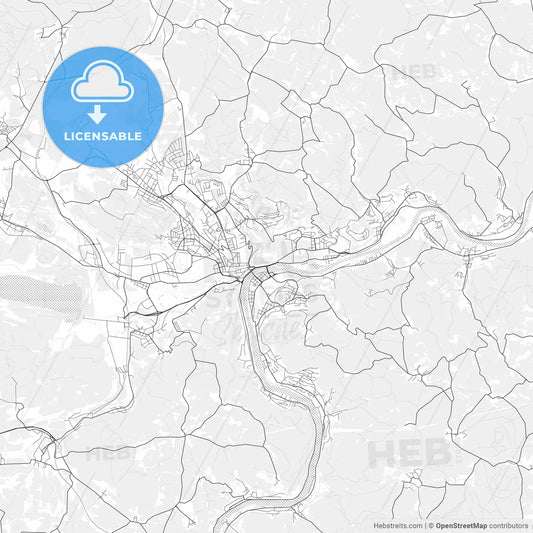 Ústí nad Labem light vector map