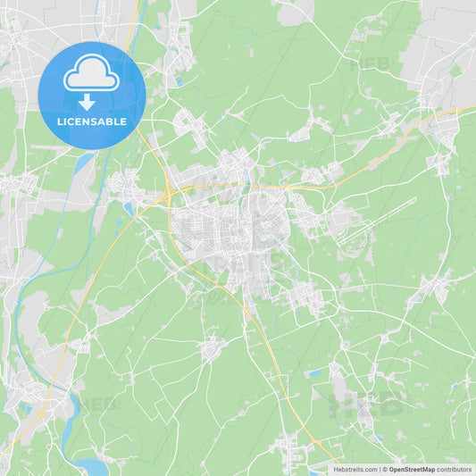 Memmingen, Germany printable street map