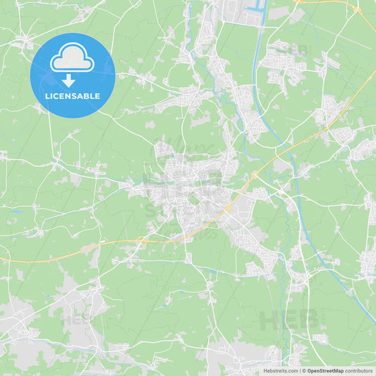 Schwabach, Germany printable street map
