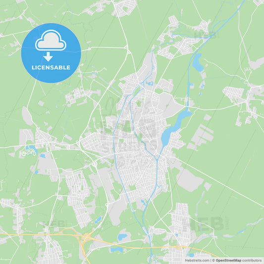 Oranienburg, Germany printable street map
