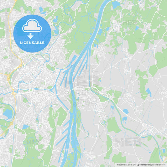 Kehl, Germany printable street map