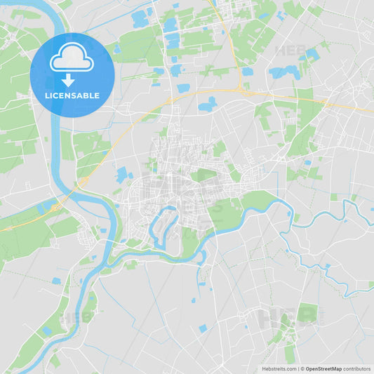 Leer, Germany printable street map