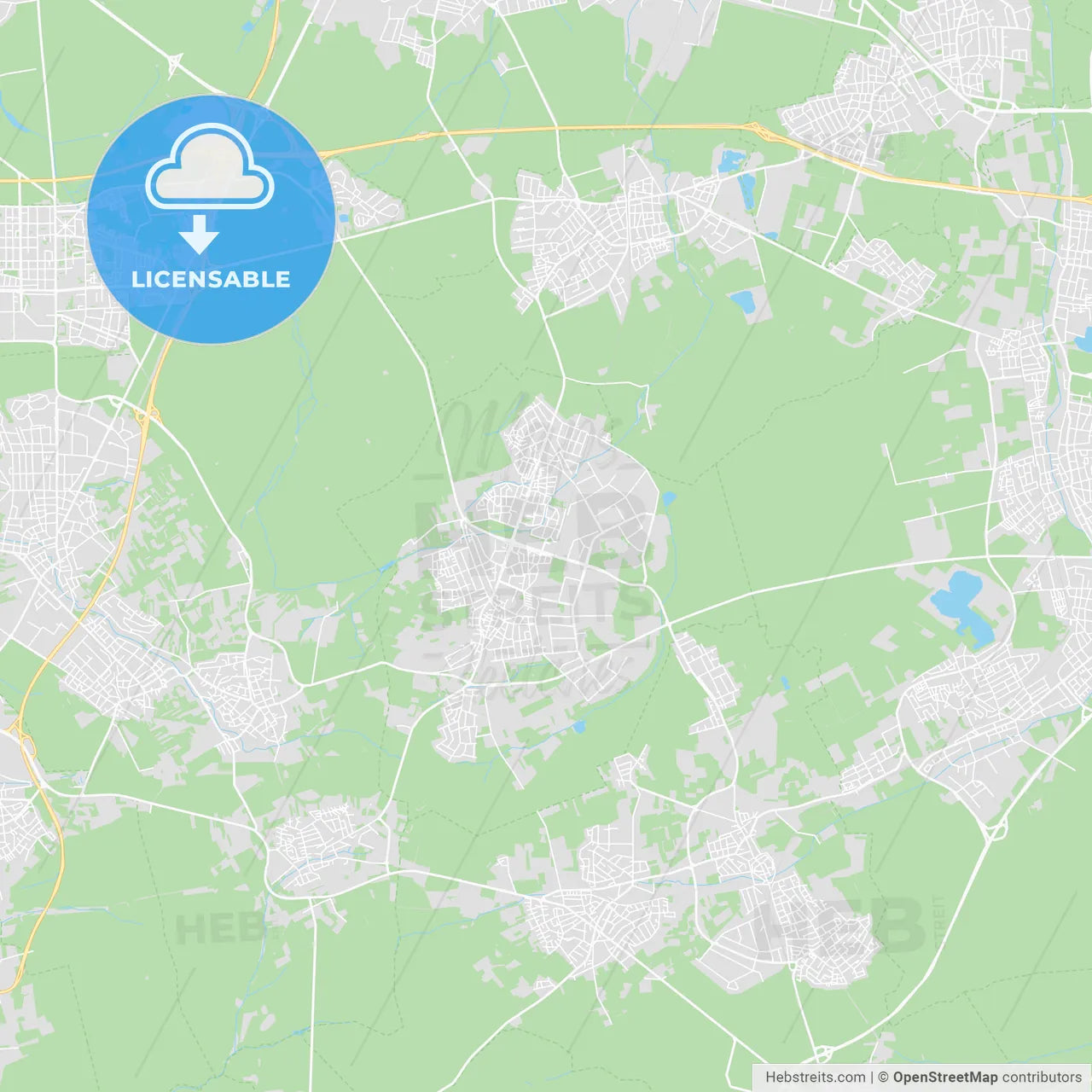 Dietzenbach, Germany printable street map