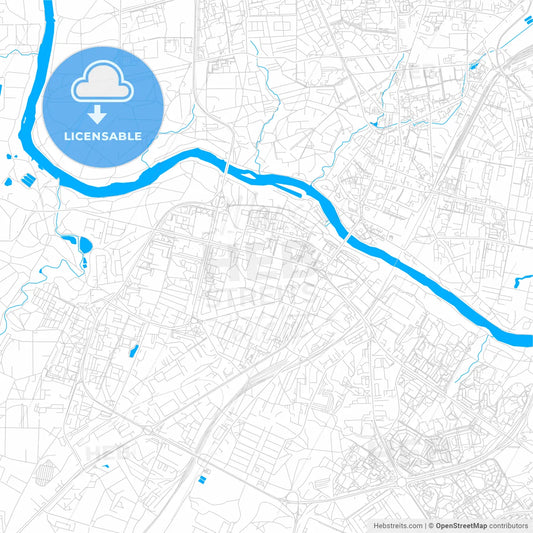 Grodno, Belarus bright two-toned vector map