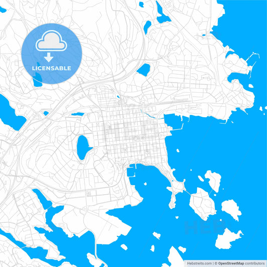 Kuopio, Finland bright two-toned vector map