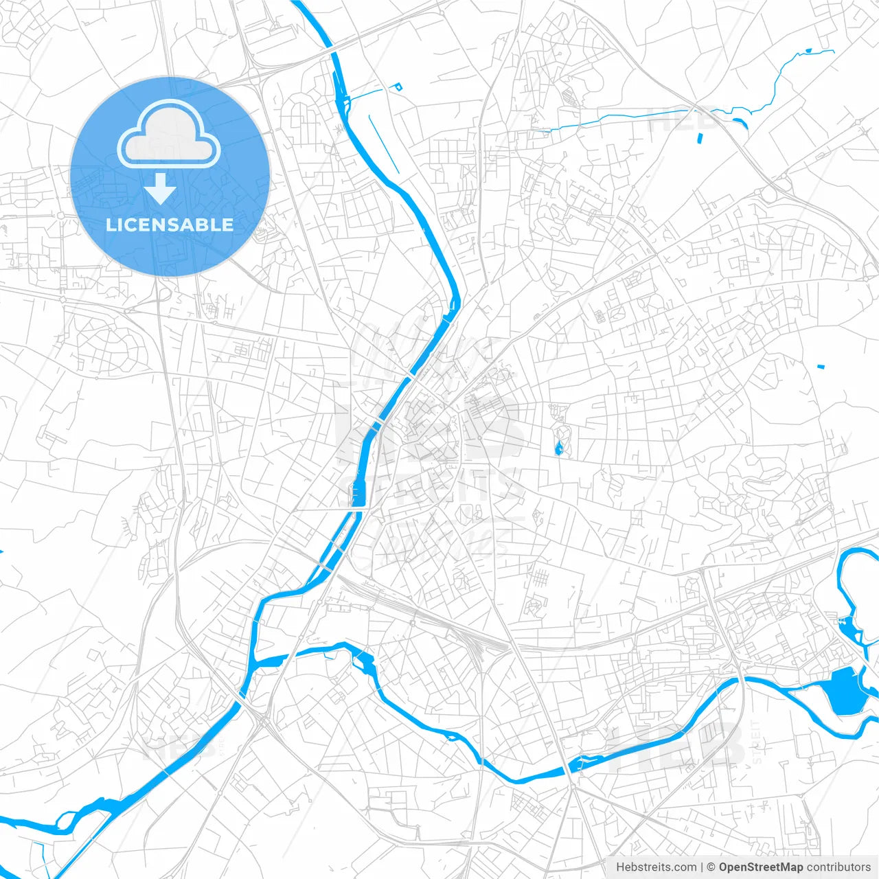 Le Mans, France bright two-toned vector map