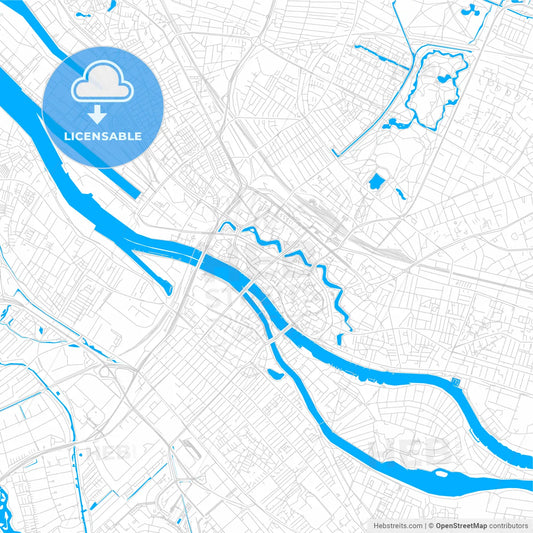 Bremen, Germany bright two-toned vector map