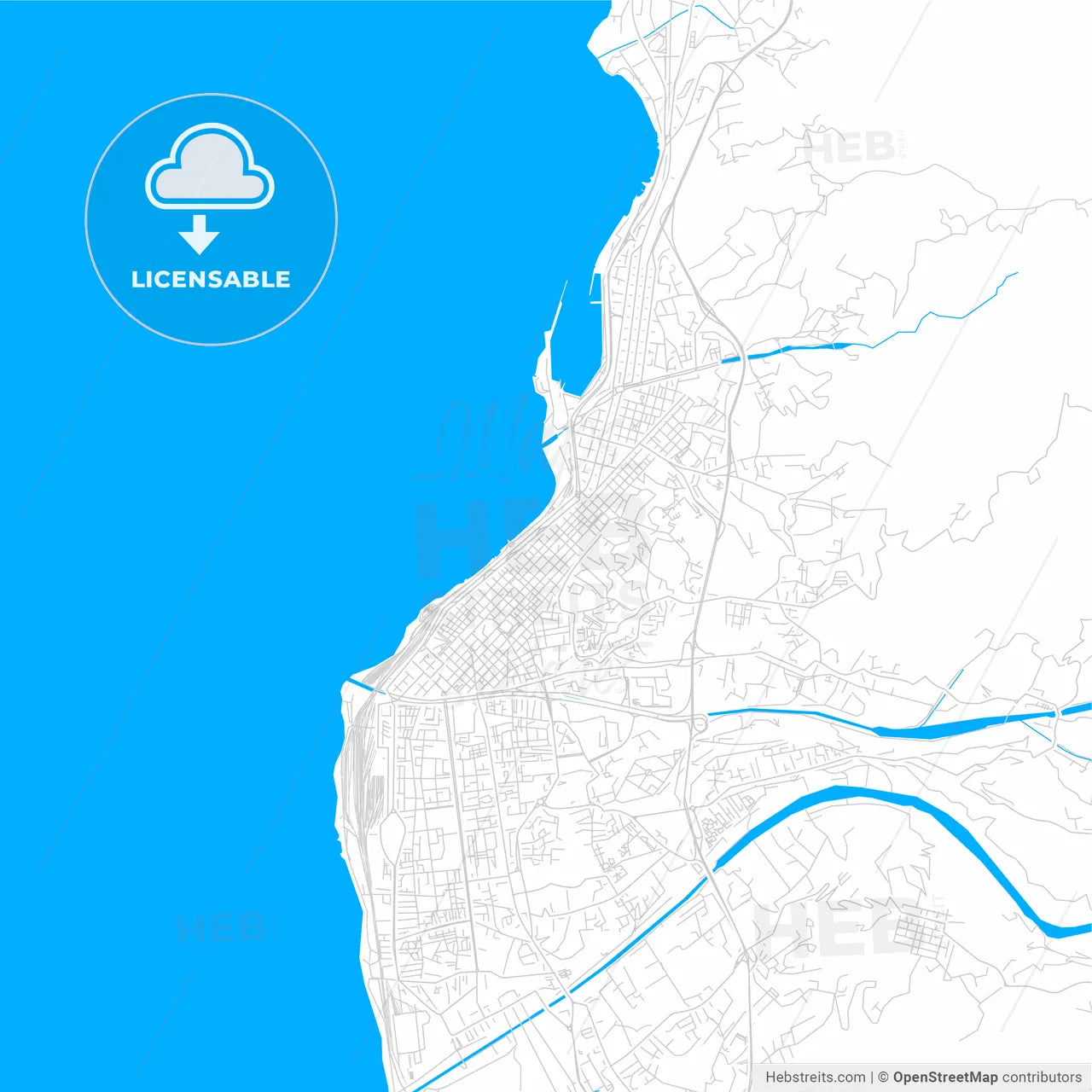Reggio Calabria, Italy bright two-toned vector map