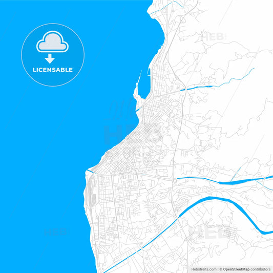Reggio Calabria, Italy bright two-toned vector map