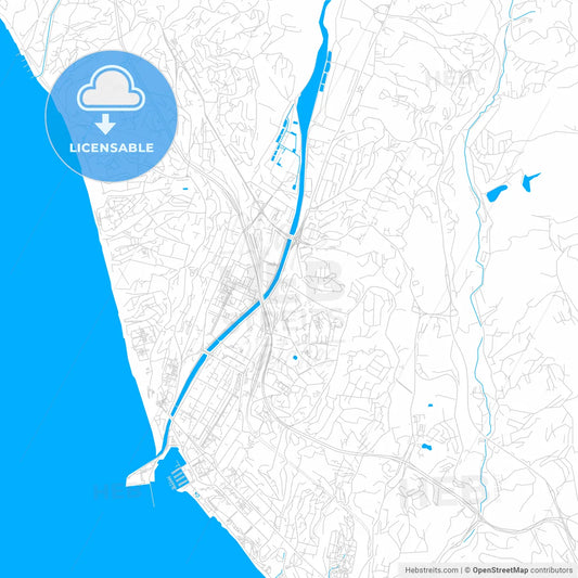 Sochi, Russia bright two-toned vector map