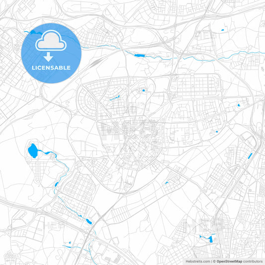 Leganés, Spain bright two-toned vector map