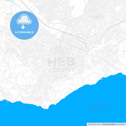 Darıca, Turkey bright two-toned vector map