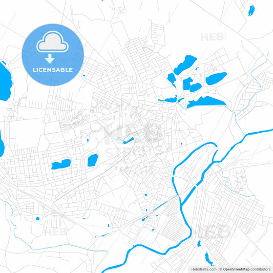Sloviansk, Ukraine bright two-toned vector map