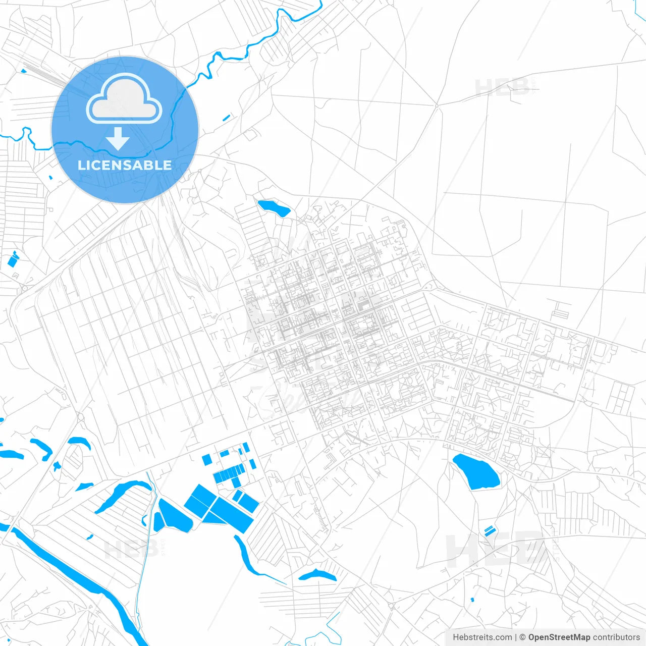 Sieverodonetsk, Ukraine bright two-toned vector map