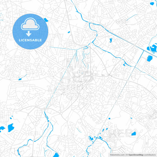 Dudley, England bright two-toned vector map