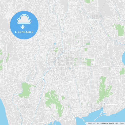 Printable map of Denpasar, Indonesia