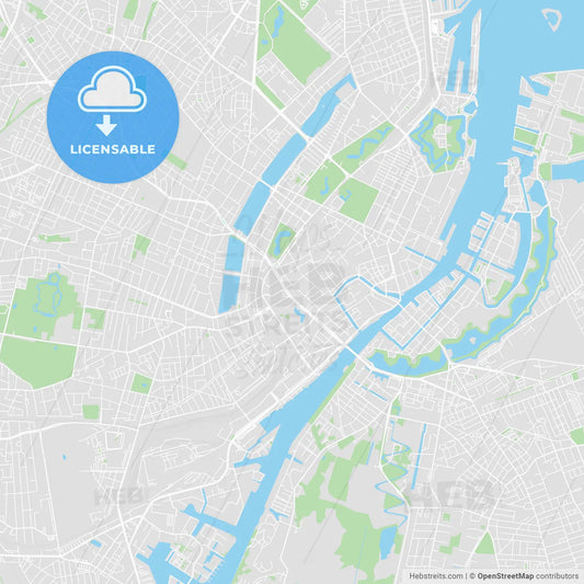 Printable map of Copenhagen, Denmark