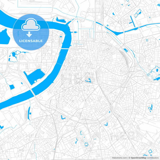 Antwerp , Belgium bright two-toned vector map