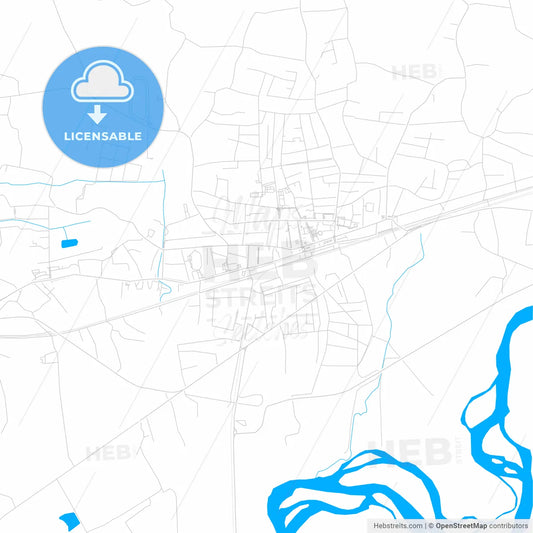 Samtredia, Georgia bright two-toned vector map