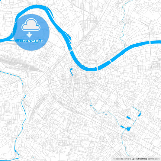 Dresden, Germany bright two-toned vector map
