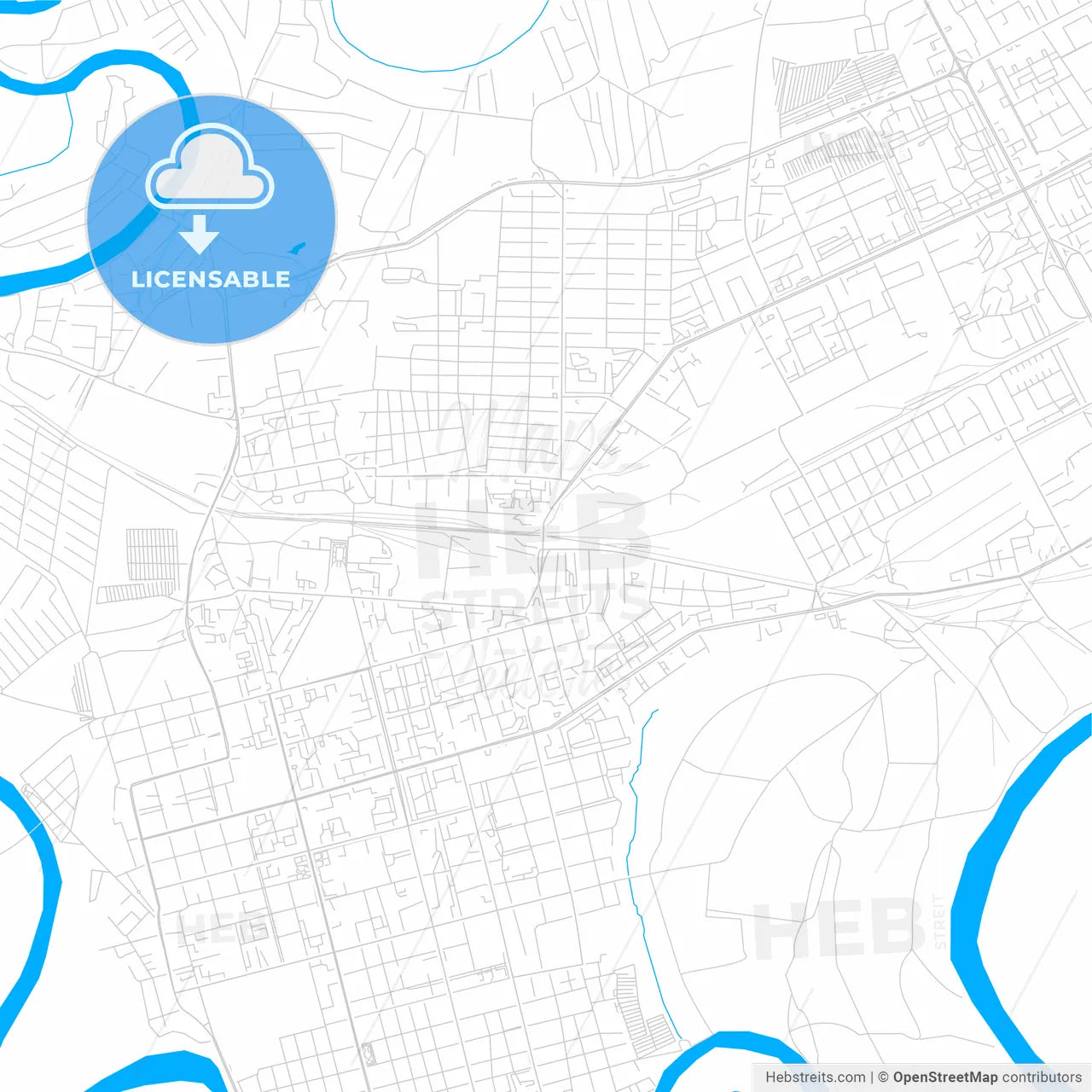Oral, Kazakhstan bright two-toned vector map