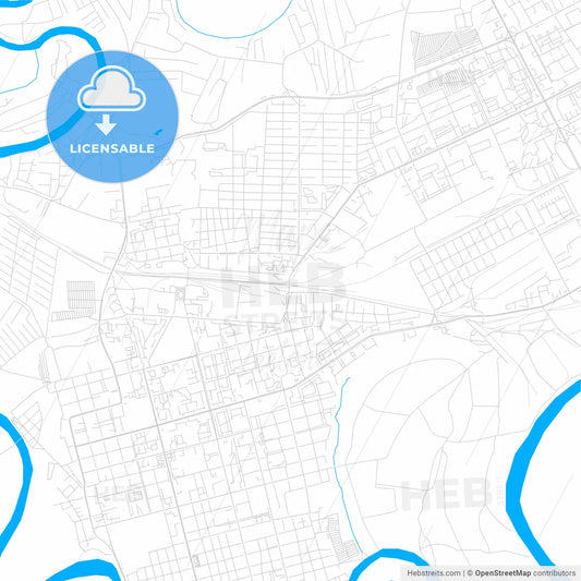 Oral, Kazakhstan bright two-toned vector map