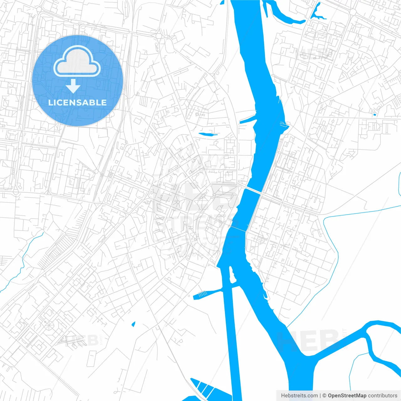 Veliky Novgorod, Russia bright two-toned vector map