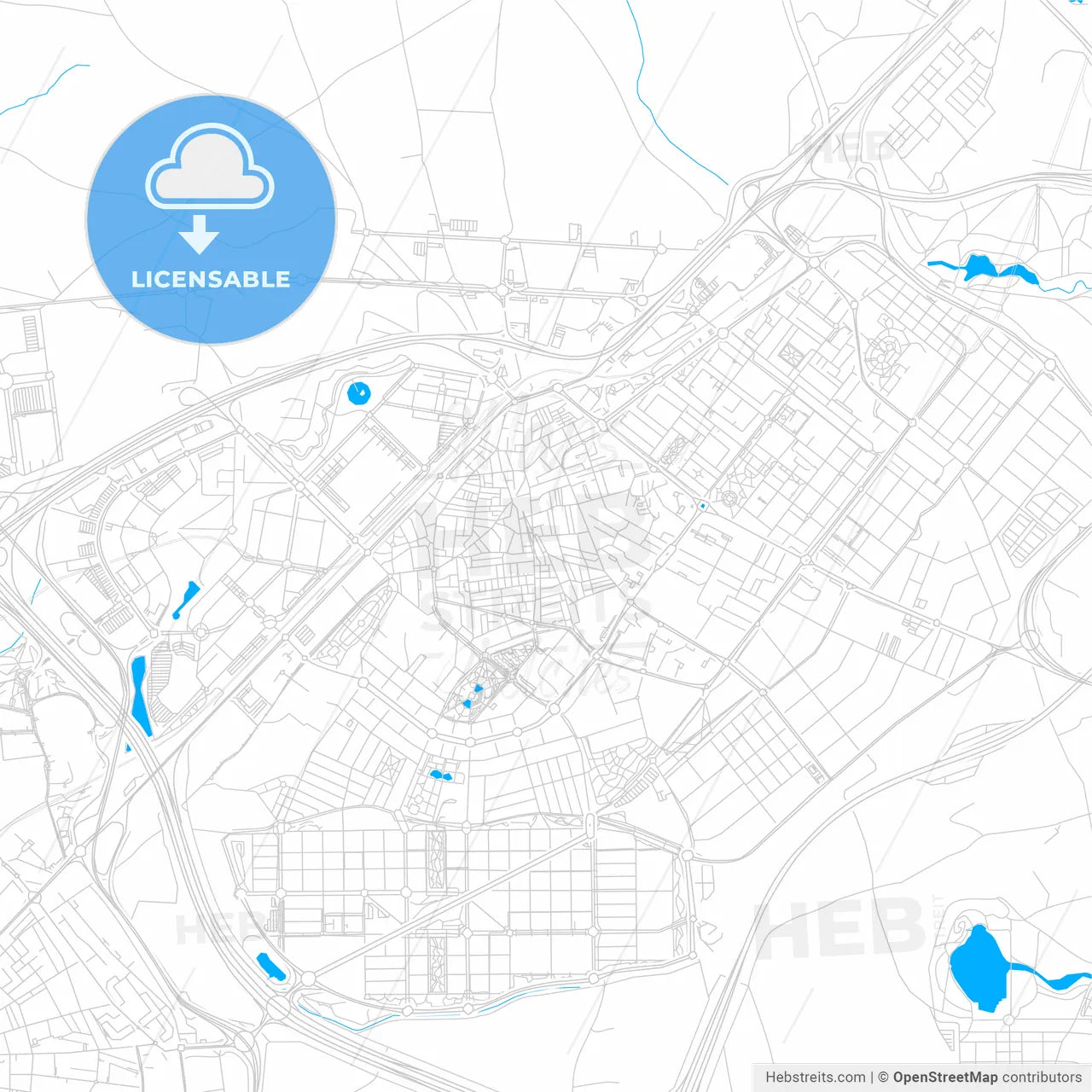 Alcorcón, Spain bright two-toned vector map