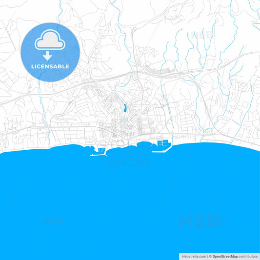 Marbella, Spain bright two-toned vector map