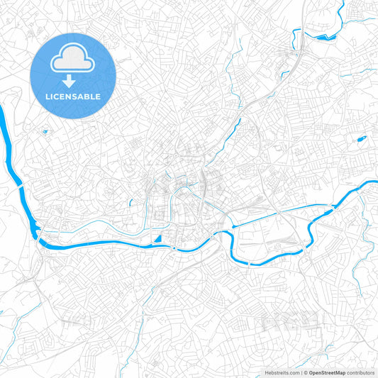 Bristol, England bright two-toned vector map