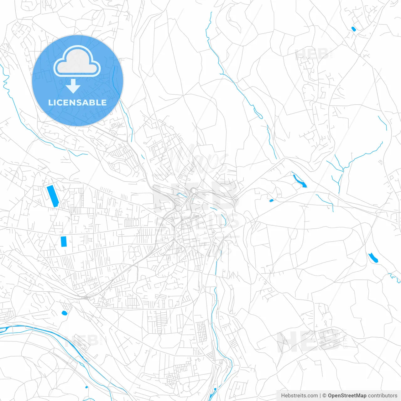 Halifax, England bright two-toned vector map