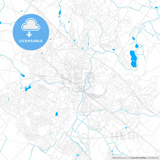 Ashford, England bright two-toned vector map