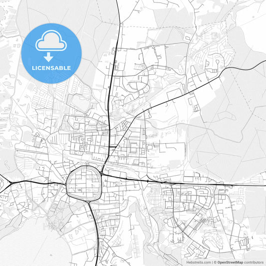 Vector PDF map of Neubrandenburg, Germany