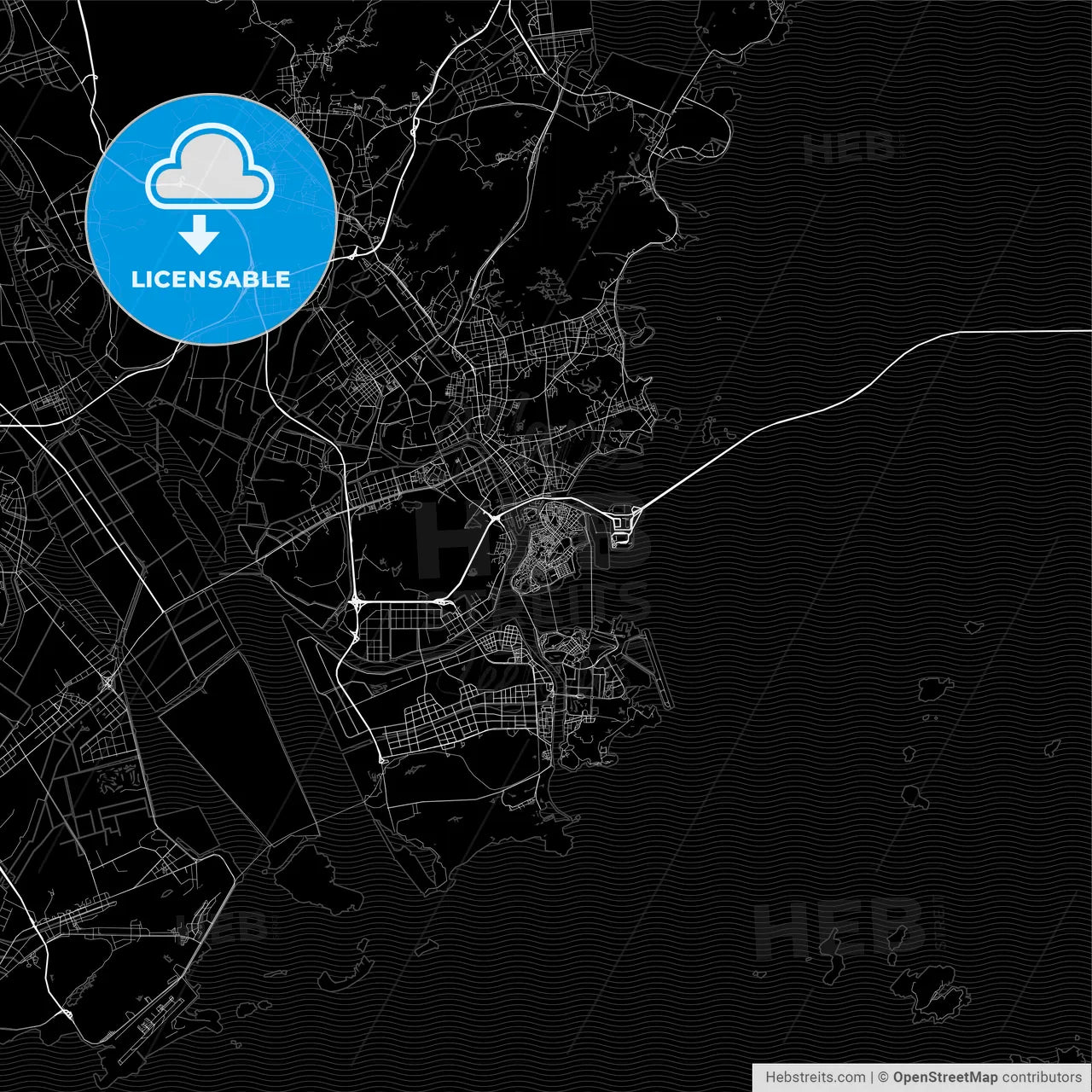 Dark area map of Macau, Macau