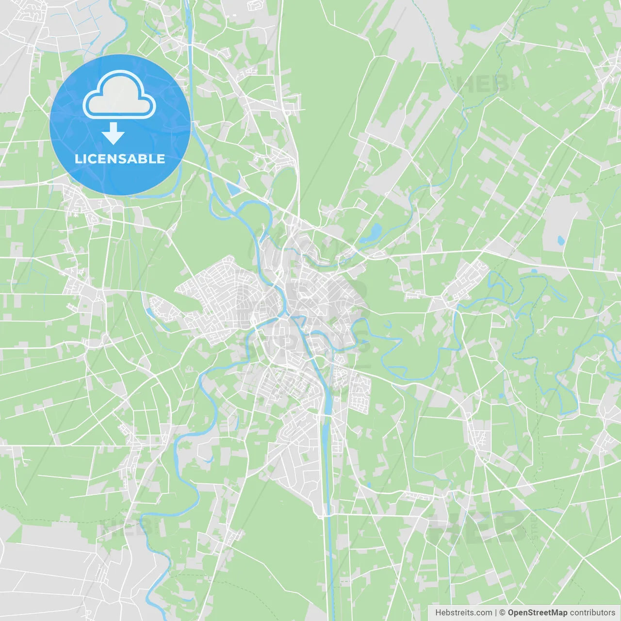 Meppen, Germany printable street map