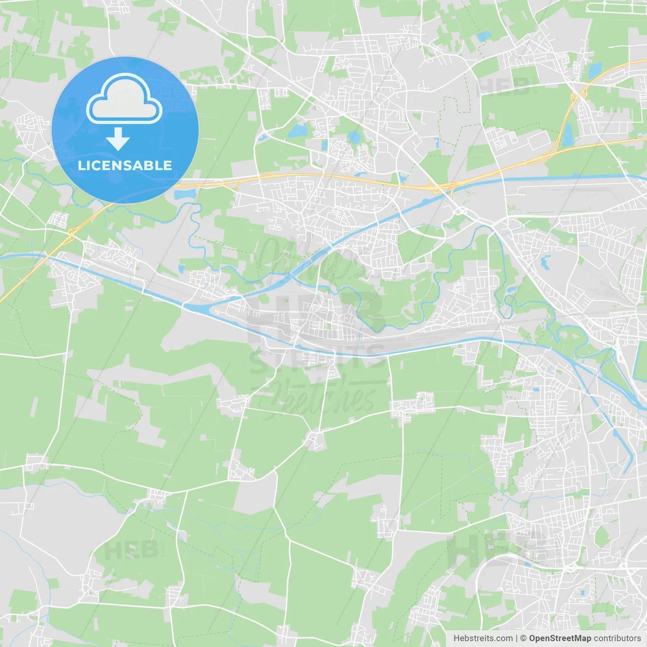 Seelze, Germany printable street map