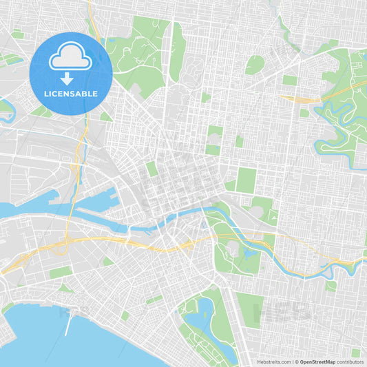 Printable map of Melbourne, Australia