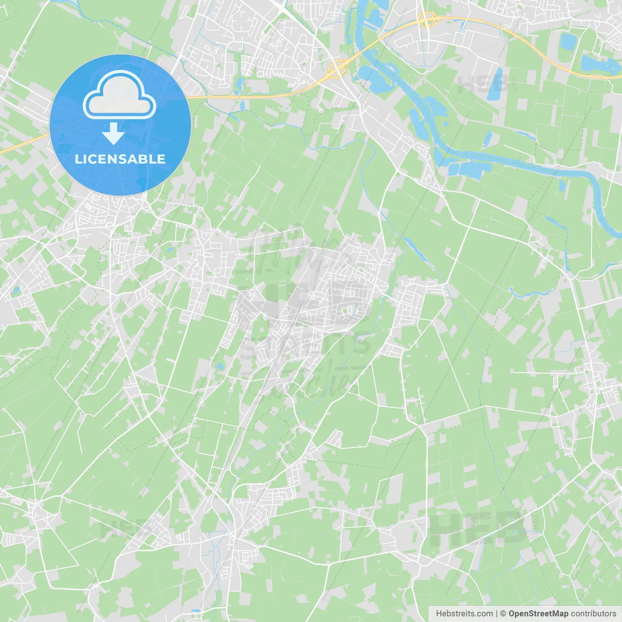 Weyhe, Germany printable street map